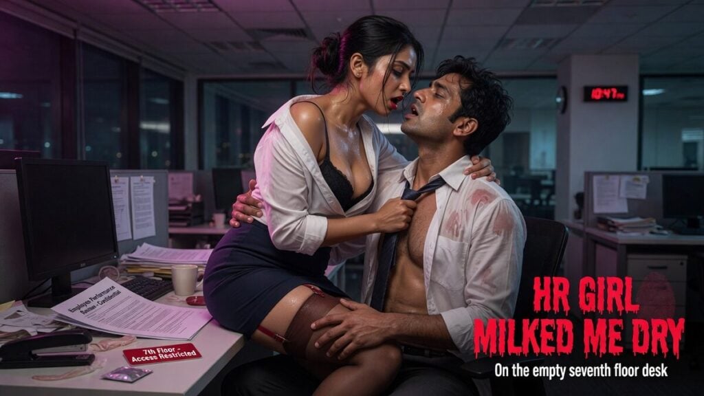 HR girl milked me dry on the empty seventh floor desk
