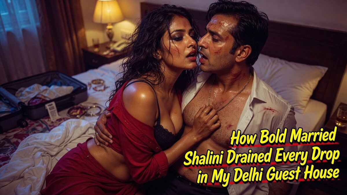 How Bold Married Shalini Drained Every Drop in My Delhi Guest House